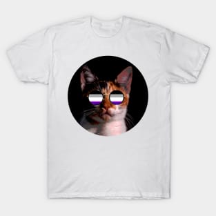 Cute Cat with Glasses Flag T-Shirt